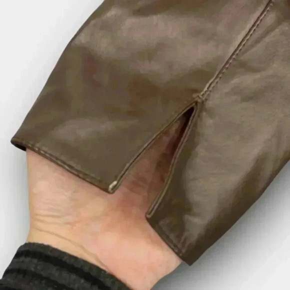 Guillaume Leather Jacket Large – Brown Basket-Weave Trim,‎ Genuine Leather - Picture 7 of 11